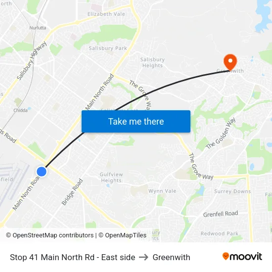 Stop 41 Main North Rd - East side to Greenwith map