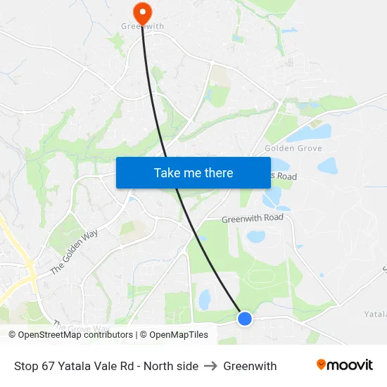 Stop 67 Yatala Vale Rd - North side to Greenwith map