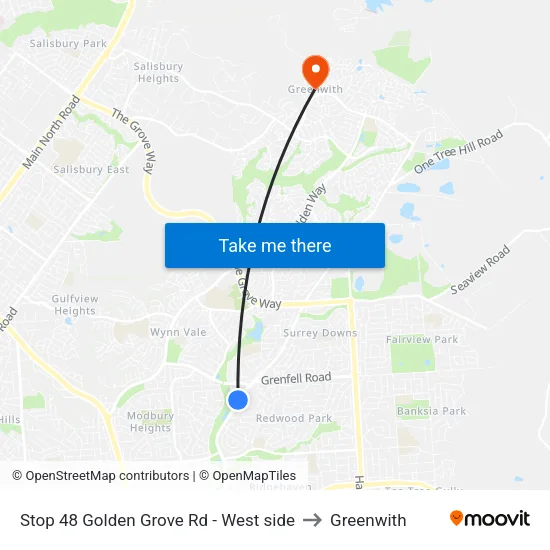 Stop 48 Golden Grove Rd - West side to Greenwith map
