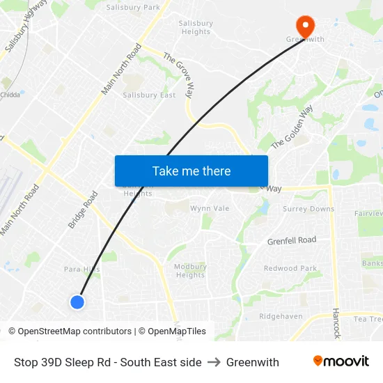 Stop 39D Sleep Rd - South East side to Greenwith map