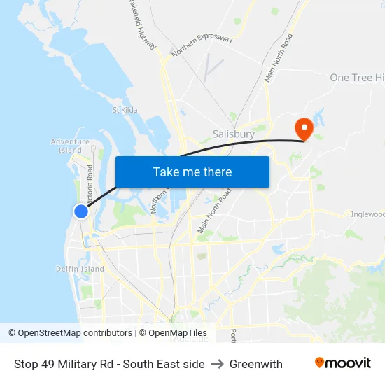 Stop 49 Military Rd - South East side to Greenwith map