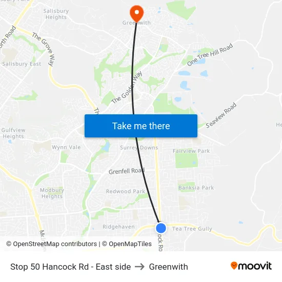 Stop 50 Hancock Rd - East side to Greenwith map