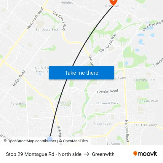 Stop 29 Montague Rd - North side to Greenwith map