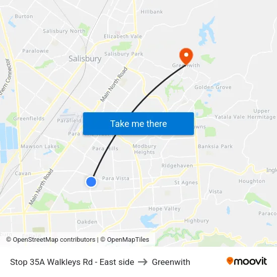 Stop 35A Walkleys Rd - East side to Greenwith map