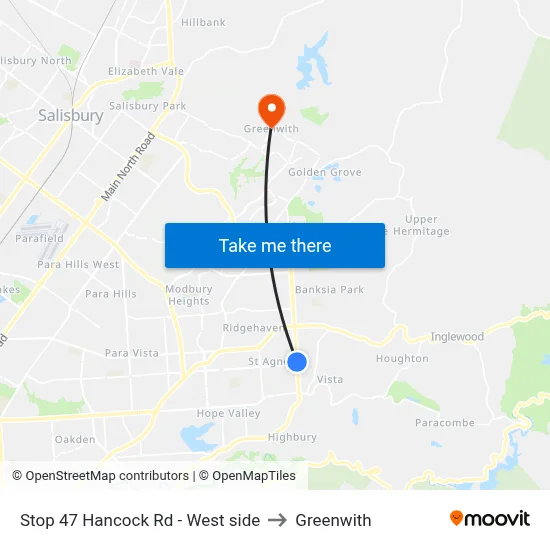 Stop 47 Hancock Rd - West side to Greenwith map