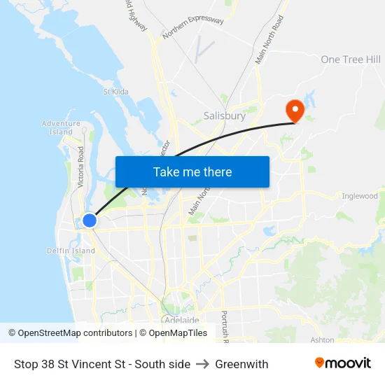 Stop 38 St Vincent St - South side to Greenwith map