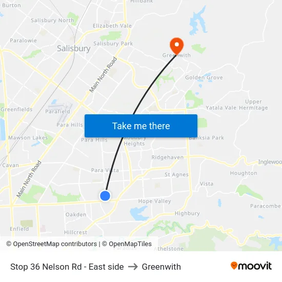 Stop 36 Nelson Rd - East side to Greenwith map