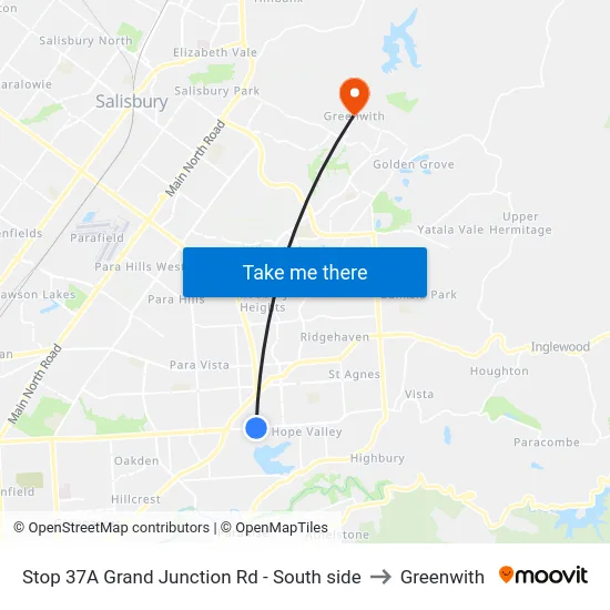 Stop 37A Grand Junction Rd - South side to Greenwith map