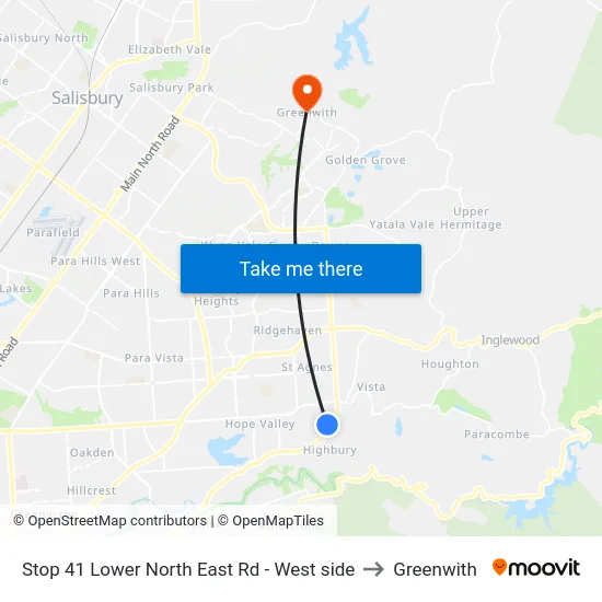 Stop 41 Lower North East Rd - West side to Greenwith map