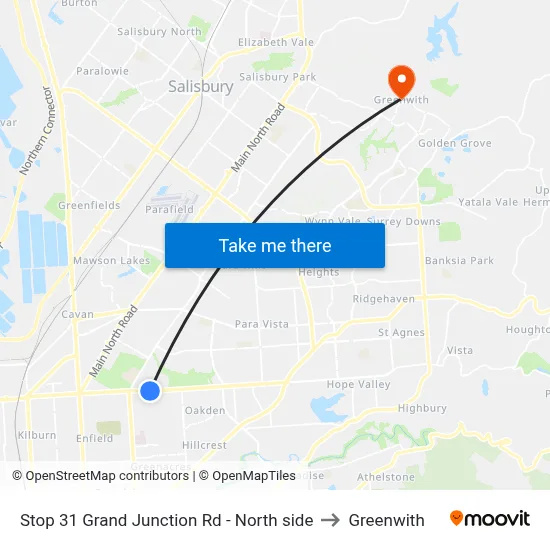 Stop 31 Grand Junction Rd - North side to Greenwith map