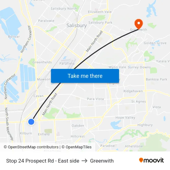 Stop 24 Prospect Rd - East side to Greenwith map