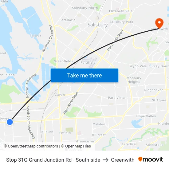 Stop 31G Grand Junction Rd - South side to Greenwith map