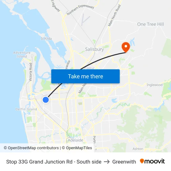 Stop 33G Grand Junction Rd - South side to Greenwith map
