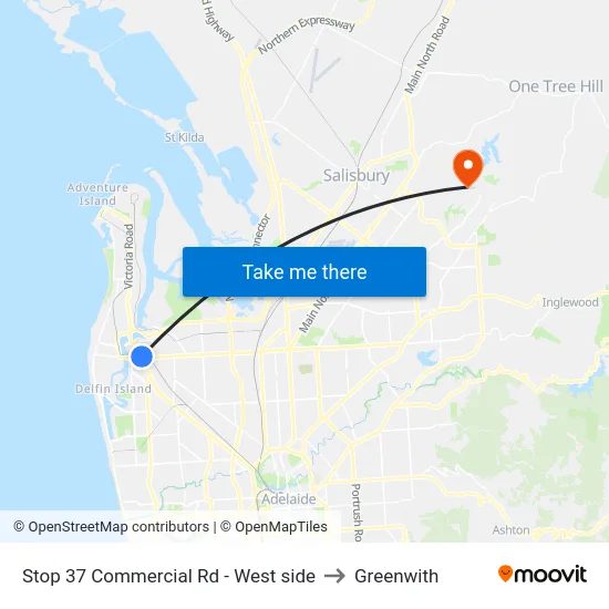 Stop 37 Commercial Rd - West side to Greenwith map