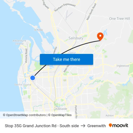Stop 35G Grand Junction Rd - South side to Greenwith map