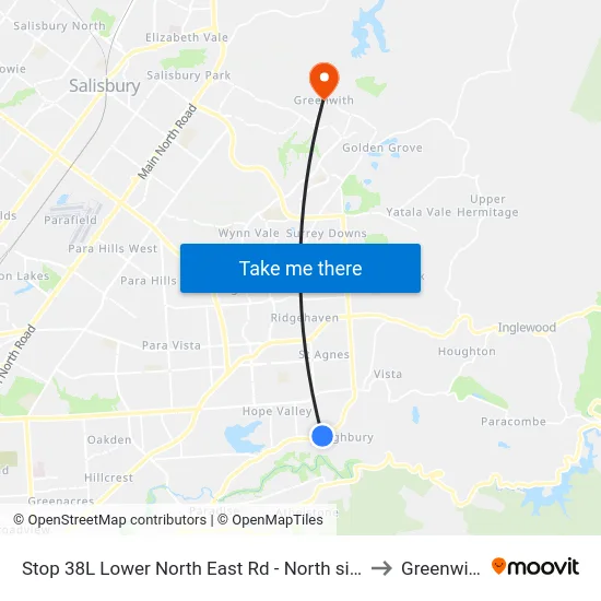 Stop 38L Lower North East Rd - North side to Greenwith map