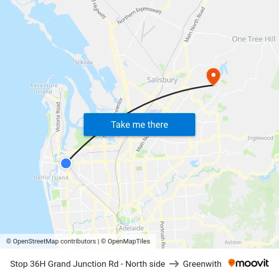 Stop 36H Grand Junction Rd - North side to Greenwith map