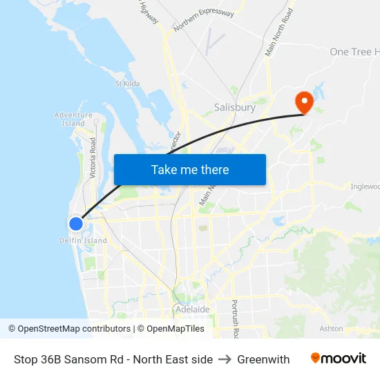Stop 36B Sansom Rd - North East side to Greenwith map