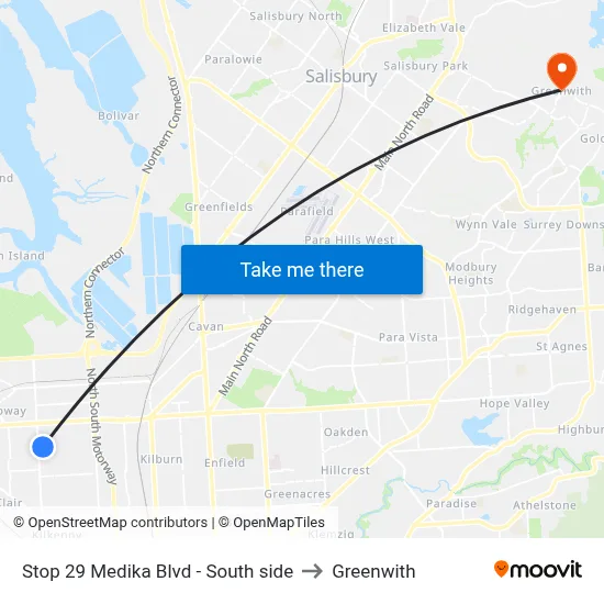 Stop 29 Medika Blvd - South side to Greenwith map