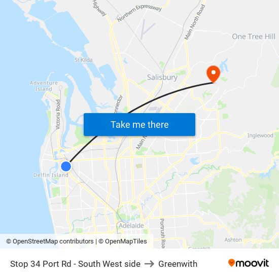 Stop 34 Port Rd - South West side to Greenwith map