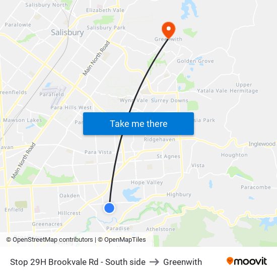 Stop 29H Brookvale Rd - South side to Greenwith map