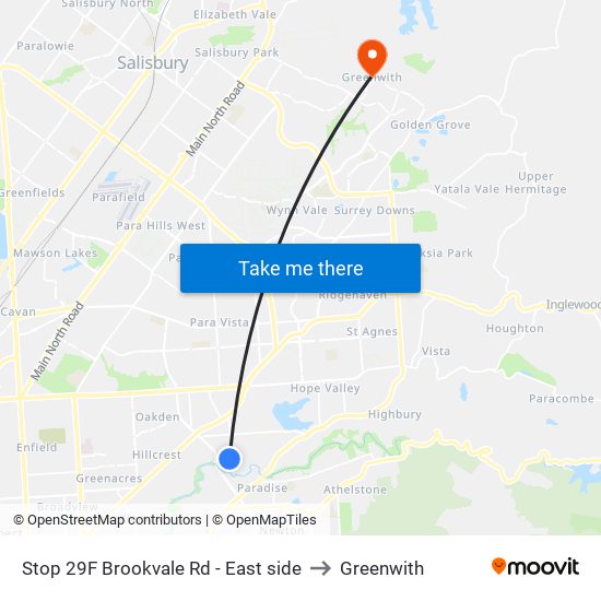 Stop 29F Brookvale Rd - East side to Greenwith map