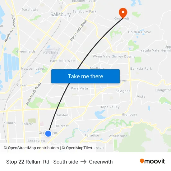 Stop 22 Rellum Rd - South side to Greenwith map