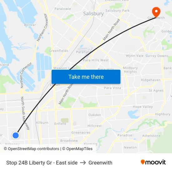 Stop 24B Liberty Gr - East side to Greenwith map