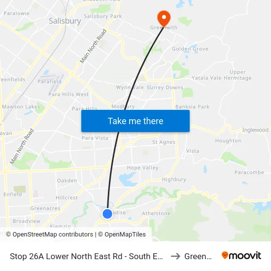 Stop 26A Lower North East Rd - South East side to Greenwith map