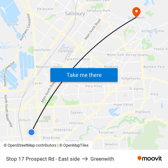 Stop 17 Prospect Rd - East side to Greenwith map