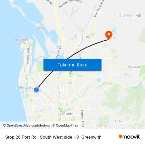 Stop 26 Port Rd - South West side to Greenwith map