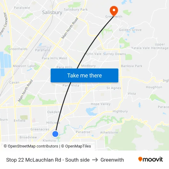 Stop 22 McLauchlan Rd - South side to Greenwith map