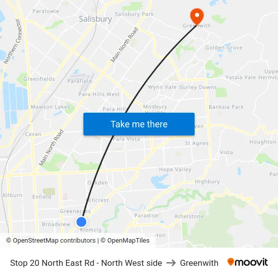 Stop 20 North East Rd - North West side to Greenwith map