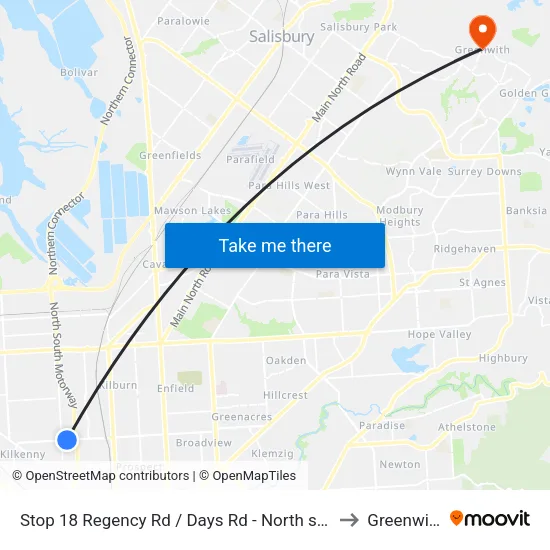 Stop 18 Regency Rd / Days Rd - North side to Greenwith map
