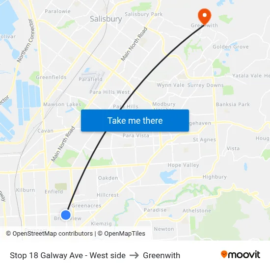Stop 18 Galway Ave - West side to Greenwith map