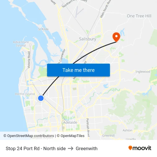 Stop 24 Port Rd - North side to Greenwith map