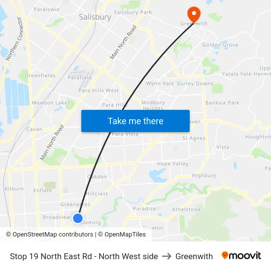 Stop 19 North East Rd - North West side to Greenwith map