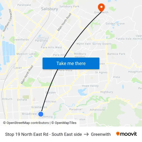 Stop 19 North East Rd - South East side to Greenwith map
