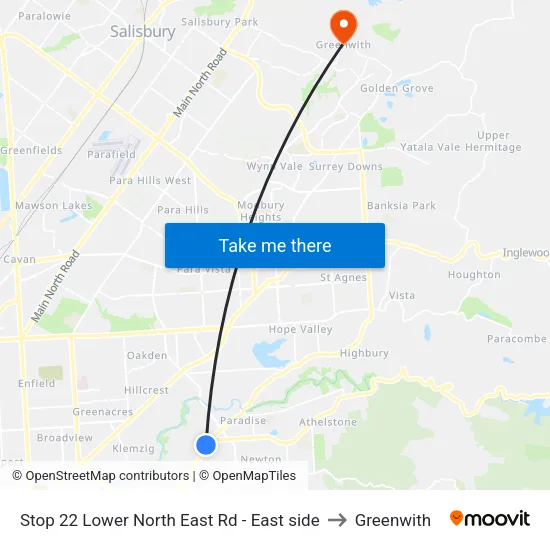 Stop 22 Lower North East Rd - East side to Greenwith map