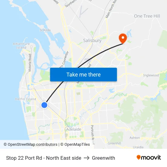 Stop 22 Port Rd - North East side to Greenwith map