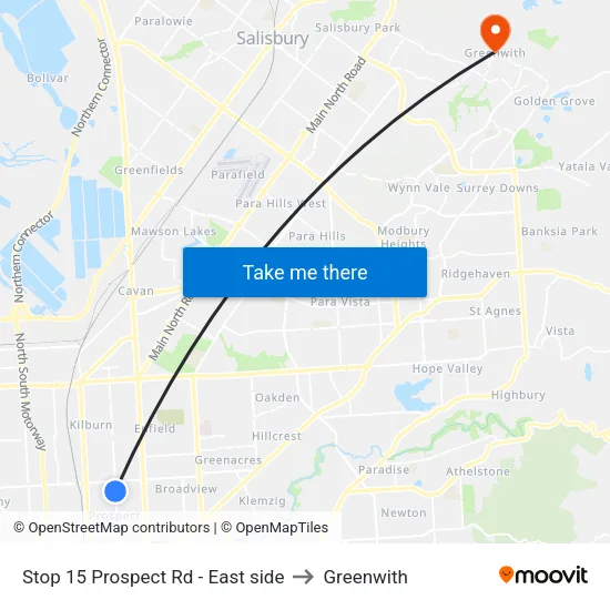 Stop 15 Prospect Rd - East side to Greenwith map