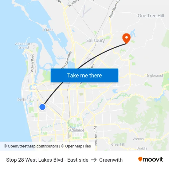 Stop 28 West Lakes Blvd - East side to Greenwith map