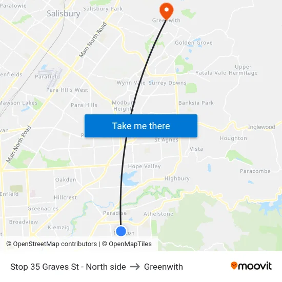 Stop 35 Graves St - North side to Greenwith map