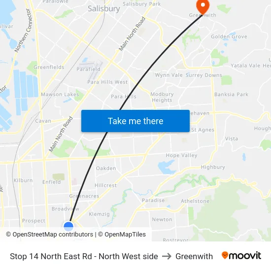 Stop 14 North East Rd - North West side to Greenwith map