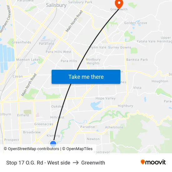 Stop 17 O.G. Rd - West side to Greenwith map