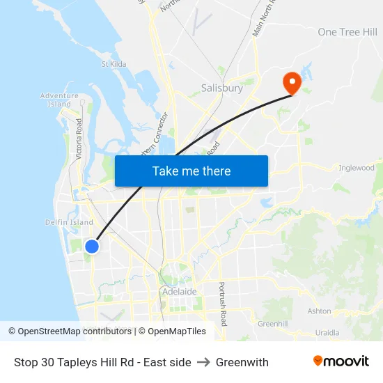 Stop 30 Tapleys Hill Rd - East side to Greenwith map