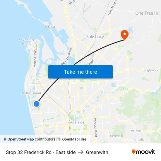 Stop 32 Frederick Rd - East side to Greenwith map