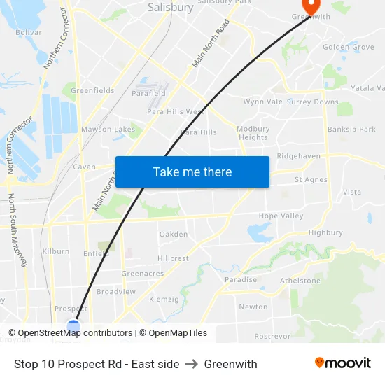 Stop 10 Prospect Rd - East side to Greenwith map