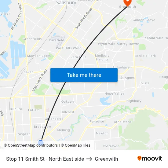 Stop 11 Smith St - North East side to Greenwith map
