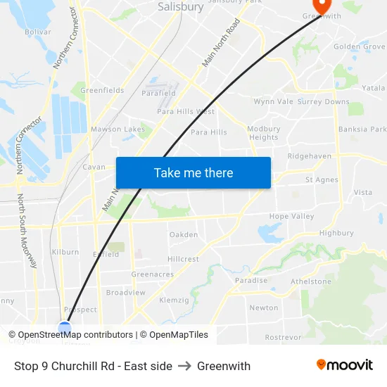 Stop 9 Churchill Rd - East side to Greenwith map